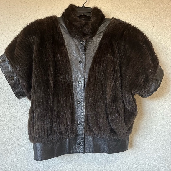 Vintage Weiss 80’s Mink & Leather Jacket or Vest - Picture 6 of 15